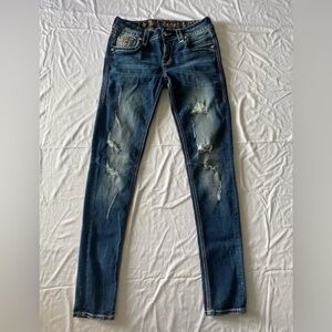 Rock Revival Blue Distressed Women Jeans
